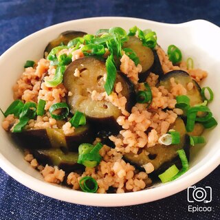 簡単ヘルシー！茄子のひき肉とろみ餡掛け